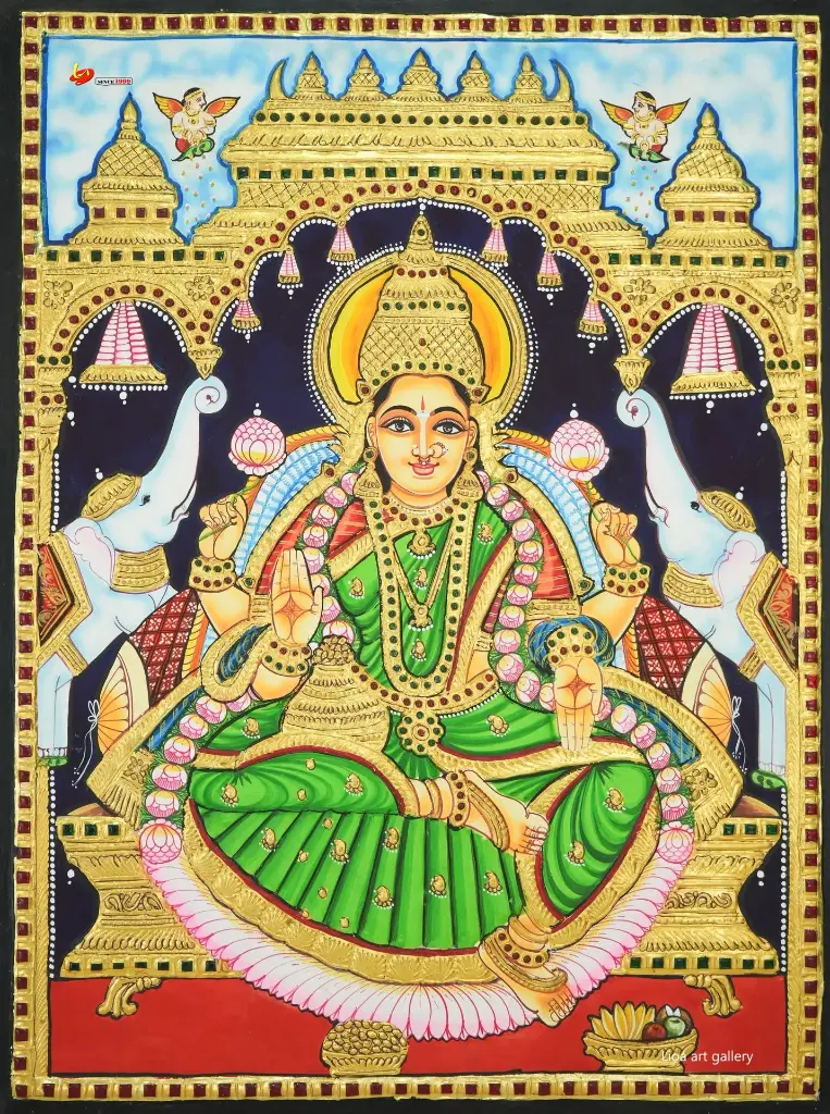 Gajalakshmi- Tanjore Painting