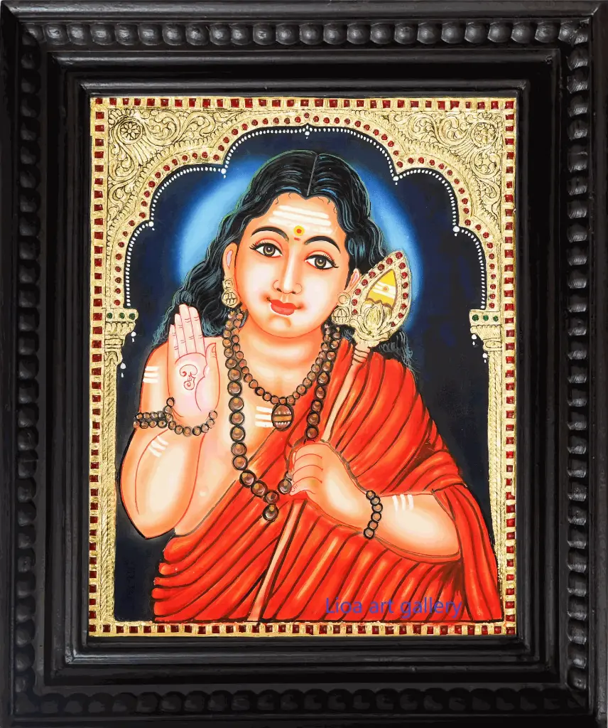 [106] Murugan (semi-embossed)- Tanjore Painting