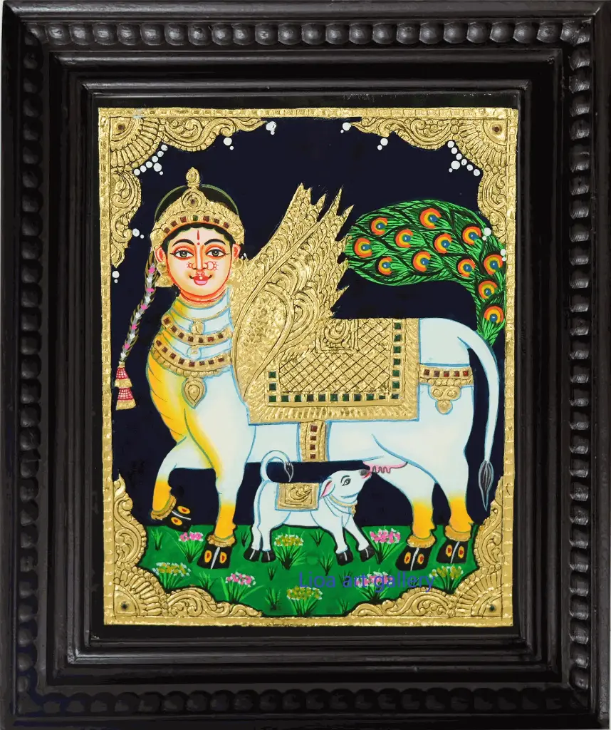 [115] Komadha- Tanjore Painting