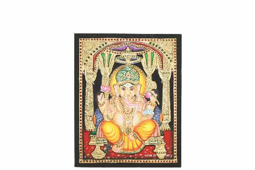Lotus Pillayar- Tanjore Painting